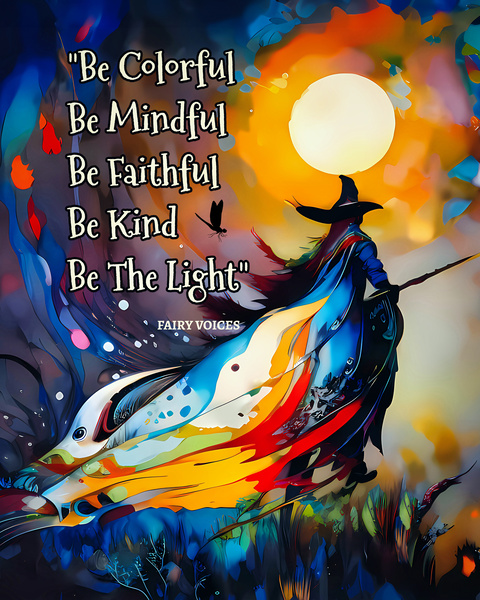 BE THE LIGHT Inspirational quote wall art by Fairy Voices Nazan Saatci Art by Nazan Saatci
