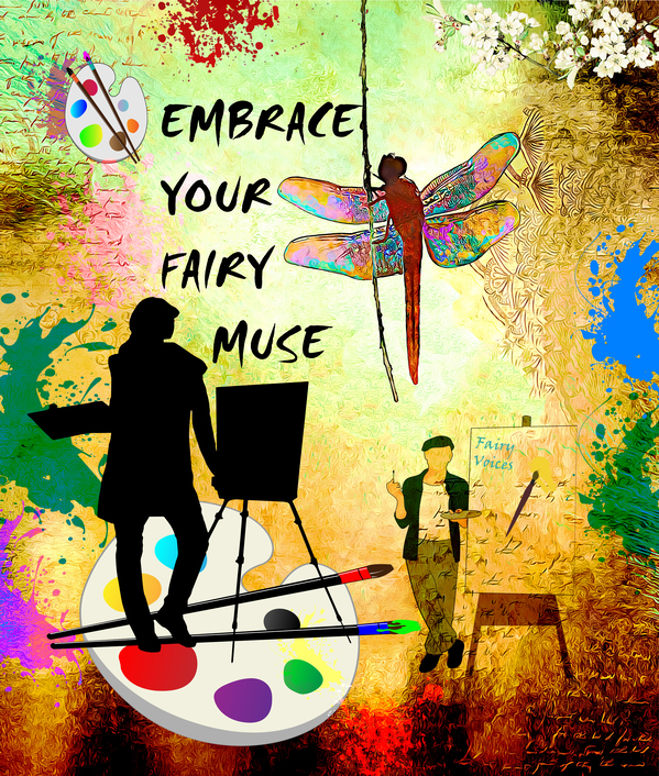 EMBRACE YOUR FAIRY MUSE Artist Gift 2-2 Dragonfly Fairy Art by Fairy Voices by Nazan Saatci