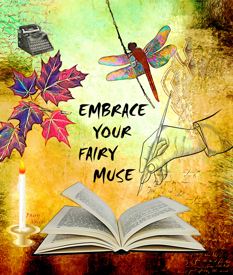 EMBRACE YOUR FAIRY MUSE Wall Art Gift For Writers Authors   Print