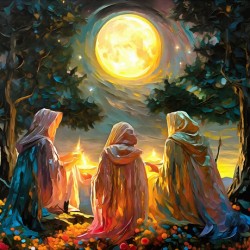 Moon calling  Maidens of the moon art by Nazan Saatci Art
