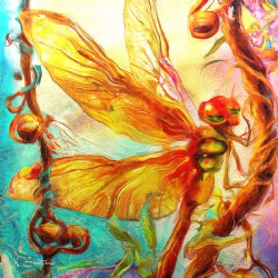 Dragonfly Spirit Animal Messenger Painting wall art decor by Nazan Saatci Art