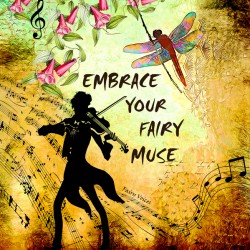 EMBRACE YOUR FAIRY MUSE Violinist 1-2 wall art gift dragonfly art by Fairy Voices