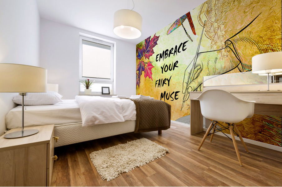 EMBRACE YOUR FAIRY MUSE Wall Art Gift For Writers Authors  Mural print
