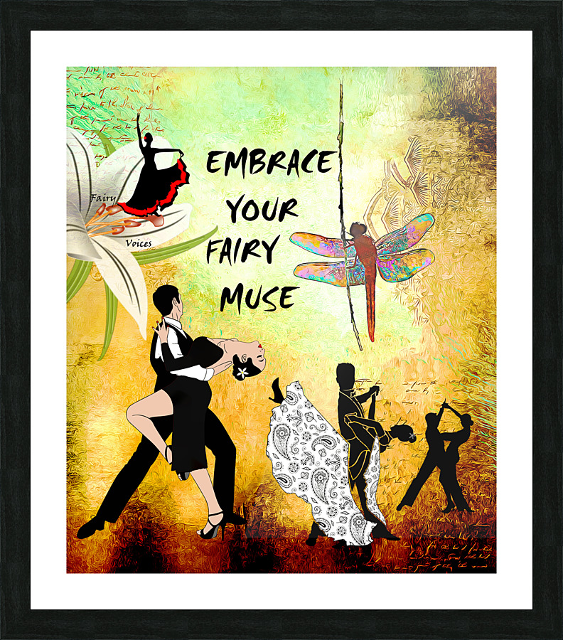 EMBRACE YOUR FAIRY MUSE - ART- Dancing Couples wall art  Framed Print Print