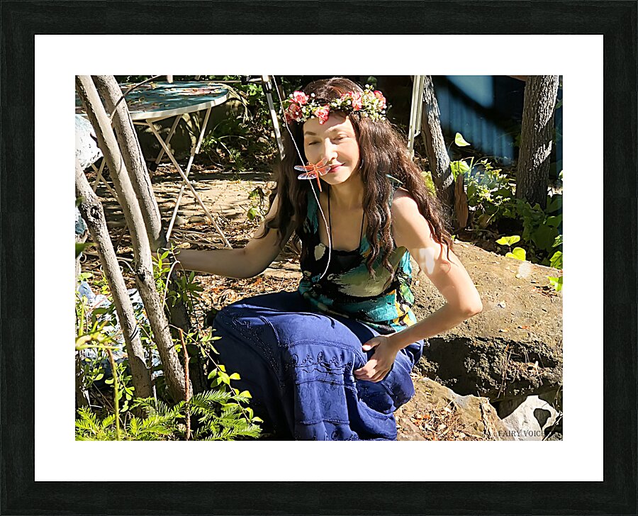  A TINY BEING WITH A BIG MISSION Dragonfly Fairy Collection 12-12 by Fairy Voices  Framed Print Print
