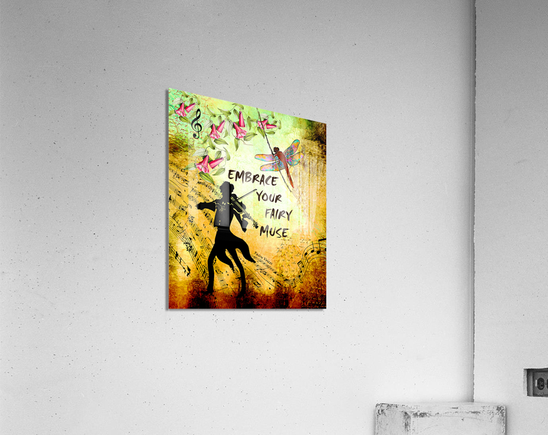 EMBRACE YOUR FAIRY MUSE Violinist 1-2 wall art gift dragonfly art by Fairy Voices Acrylic Print