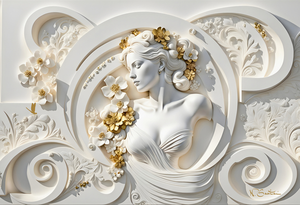 Gold Floral Woman DS by Nazan Saatci