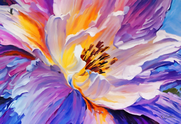 Peony in Bloom wall art by Nazan Saatci Art by Nazan Saatci