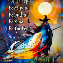 BE THE LIGHT Inspirational quote wall art by Fairy Voices Nazan Saatci Art