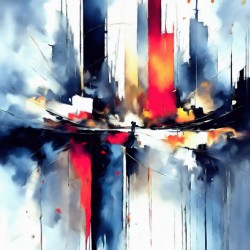City Blast  Decorative Wall Art Abstract by Nazan Saatci Art
