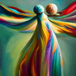 Divine Dance abstract  wall art by Nazan Saatci Art