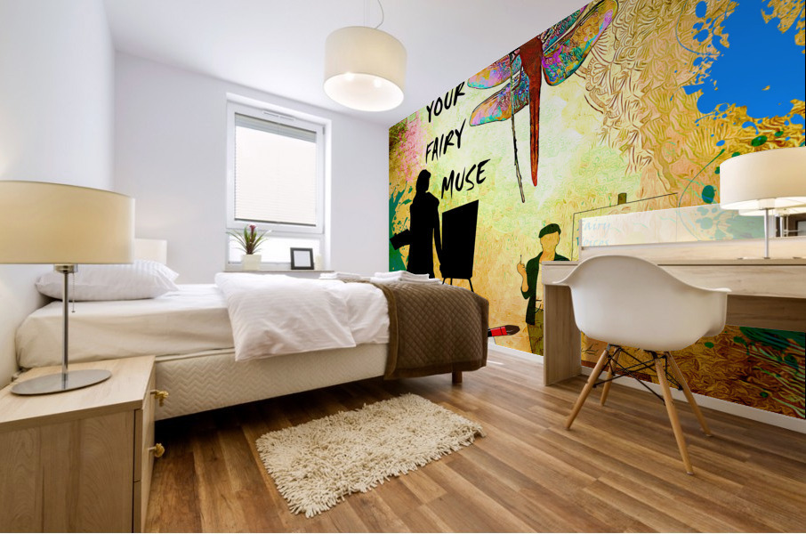 EMBRACE YOUR FAIRY MUSE Artist Gift 2-2 Dragonfly Fairy Art by Fairy Voices Mural print