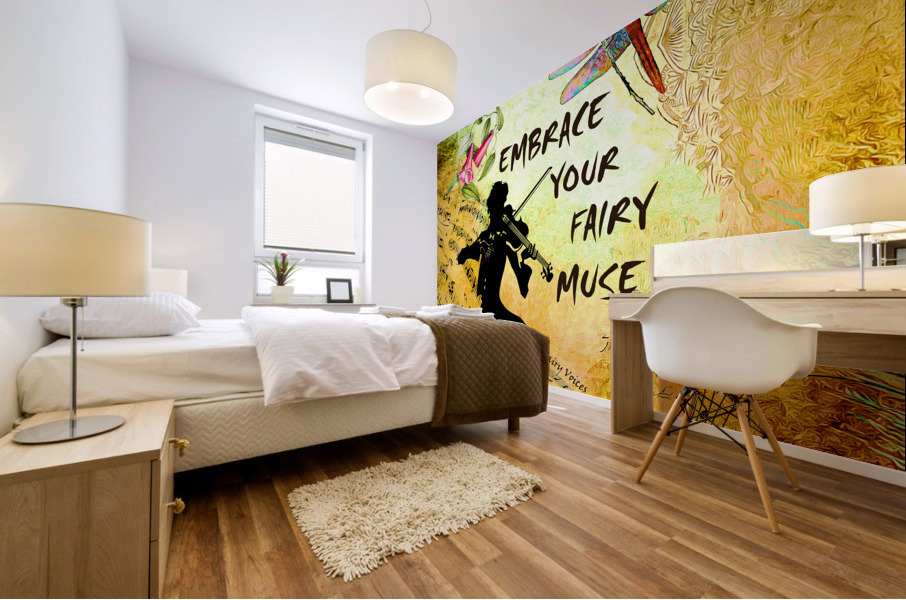 EMBRACE YOUR FAIRY MUSE Violinist 1-2 wall art gift dragonfly art by Fairy Voices Mural print