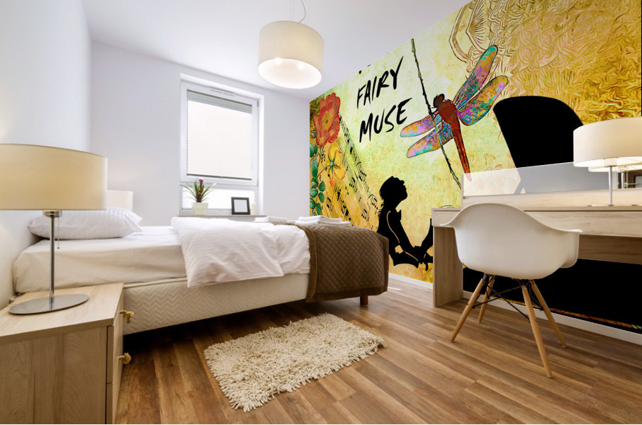 EMBRACE YOUR FAIRY MUSE -ART-PIANIST dragonfly art For Piano Lovers  Mural print