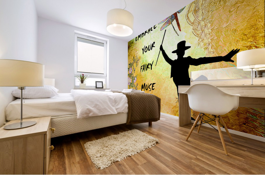 EMBRACE YOUR FAIRY MUSE -ART- JAZZ DANCER- dragonfly art for Jazz Lovers Mural print
