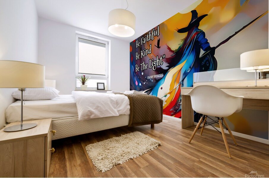 BE THE LIGHT Inspirational quote wall art by Fairy Voices Nazan Saatci Art Mural print