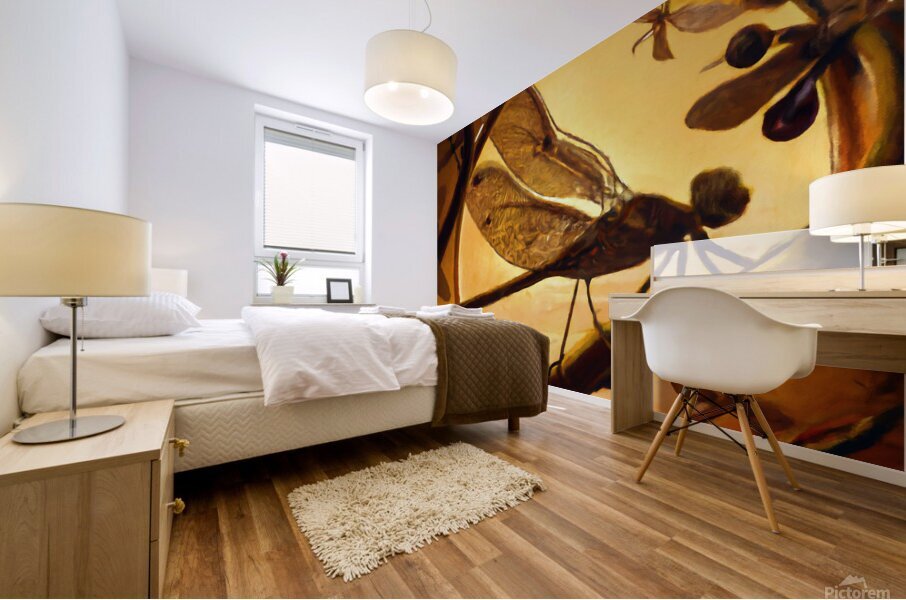 Dragonfly at Sunset Wall art by Nazan Saatci art Mural print