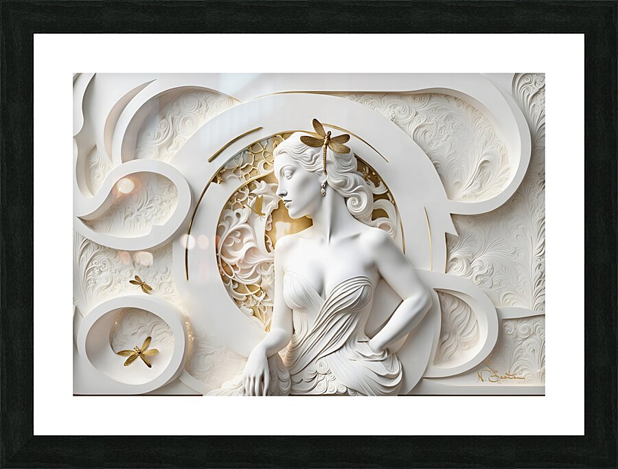 Woman with Dragonfly DS Picture Frame print