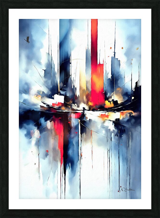 City Blast  Decorative Wall Art Abstract by Nazan Saatci Art Picture Frame print