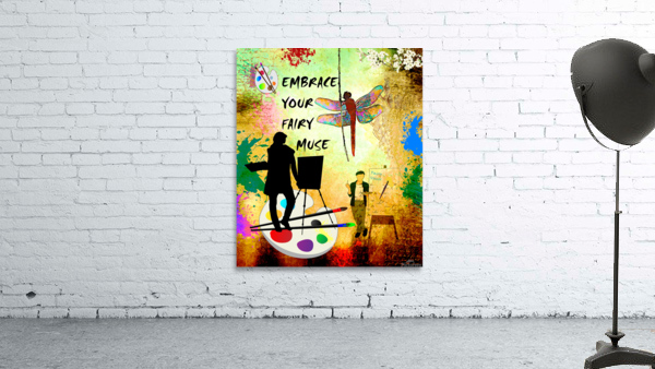 EMBRACE YOUR FAIRY MUSE Artist Gift 2-2 Dragonfly Fairy Art by Fairy Voices Wall Preview