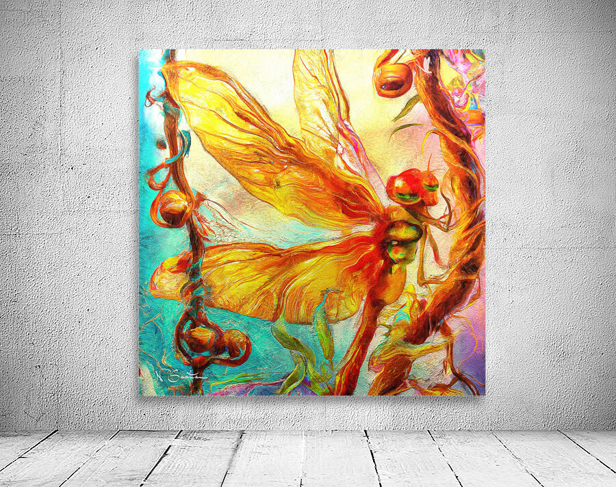 Dragonfly Spirit Animal Messenger Painting wall art decor by Nazan Saatci Art Wall Preview