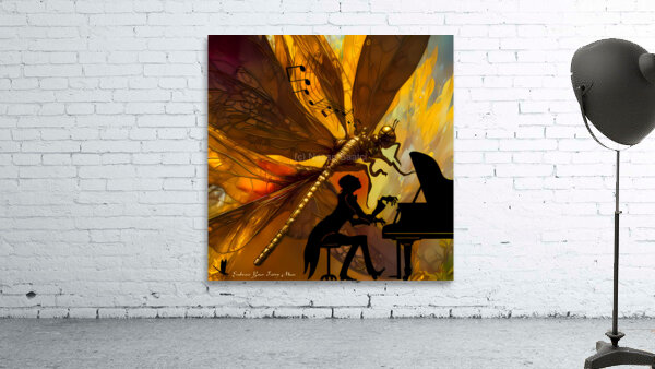Embrace Your Fairy Muse quote  Piano Music Dragonfly Wall Art by Nazan Saatci Art Wall Preview