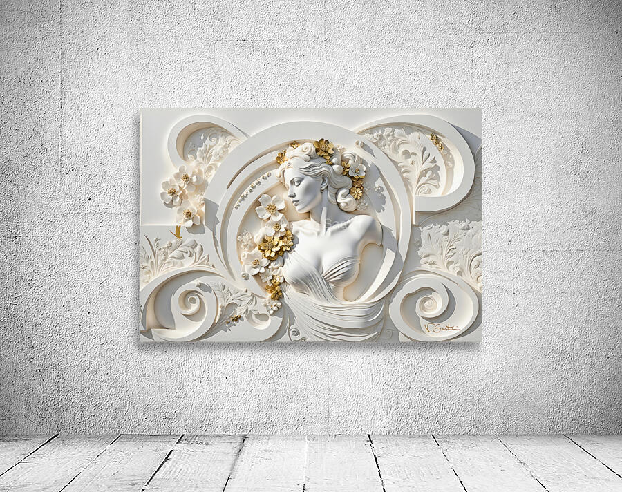 Gold Floral Woman DS Wall Preview