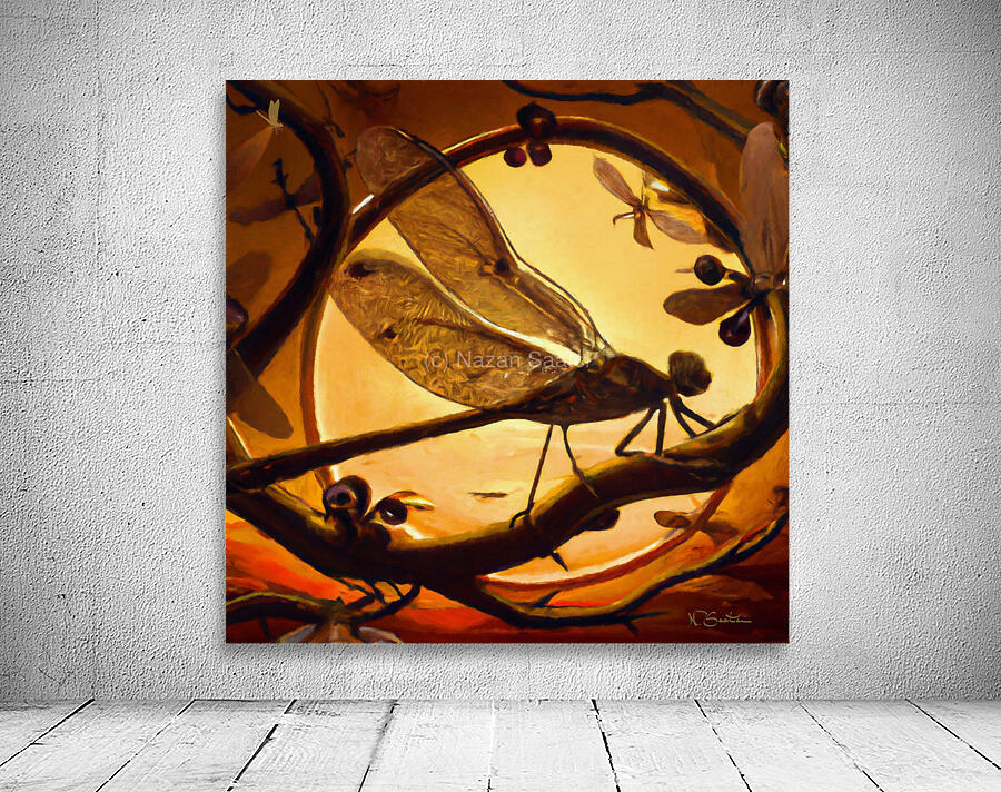 Dragonfly at Sunset Wall art by Nazan Saatci art Wall Preview