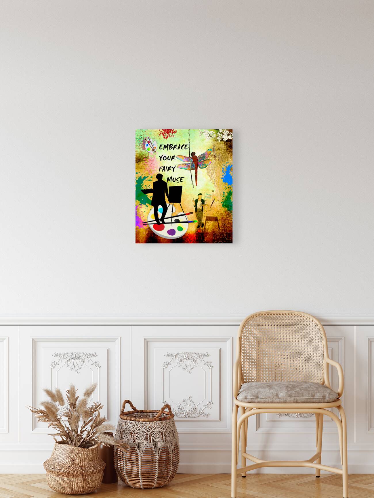 EMBRACE YOUR FAIRY MUSE Artist Gift 1-2 Dragonfly Fairy Art by Fairy Voices Reproduction