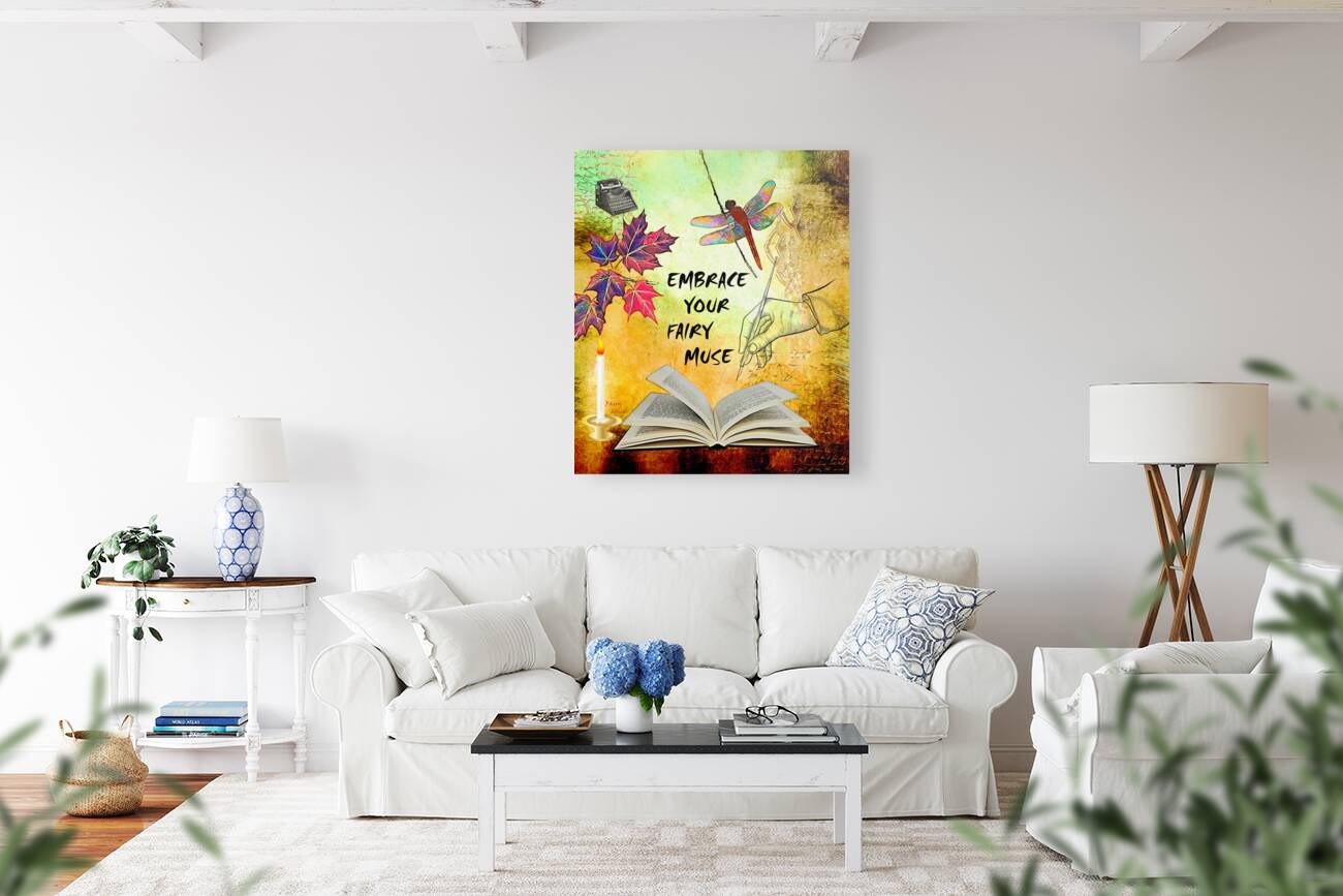 EMBRACE YOUR FAIRY MUSE Wall Art Gift For Writers Authors  Reproduction