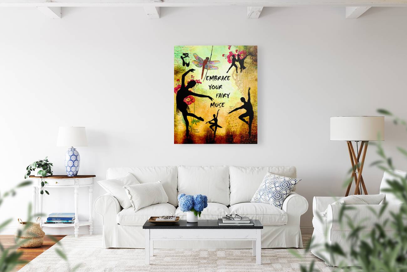 EMBRACE YOUR FAIRY MUSE Ballet Ballerina Gift 4-4 Dragonfly Fairy Art by Fairy Voices Reproduction