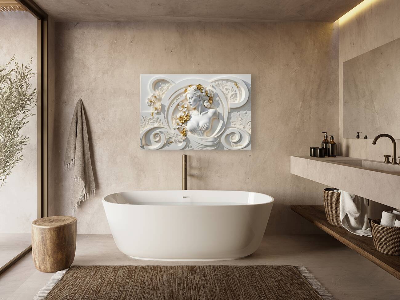 Gold Floral Woman DS Reproduction