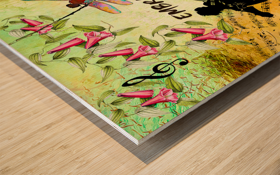 EMBRACE YOUR FAIRY MUSE Violinist 1-2 wall art gift dragonfly art by Fairy Voices Wood print