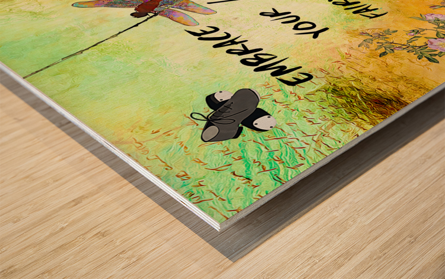 EMBRACE YOUR FAIRY MUSE -ART- JAZZ DANCER- dragonfly art for Jazz Lovers Wood print