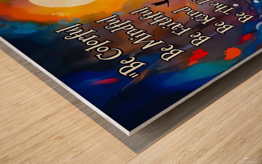 BE THE LIGHT Inspirational quote wall art by Fairy Voices Nazan Saatci Art Wood print