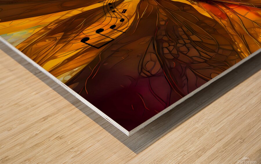 Embrace Your Fairy Muse quote  Piano Music Dragonfly Wall Art by Nazan Saatci Art Wood print