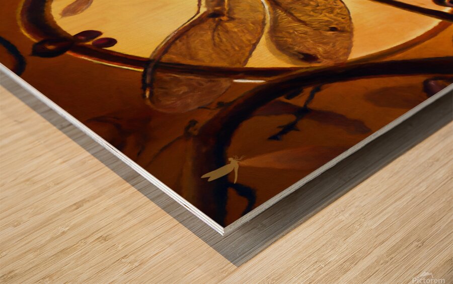 Dragonfly at Sunset Wall art by Nazan Saatci art Wood print